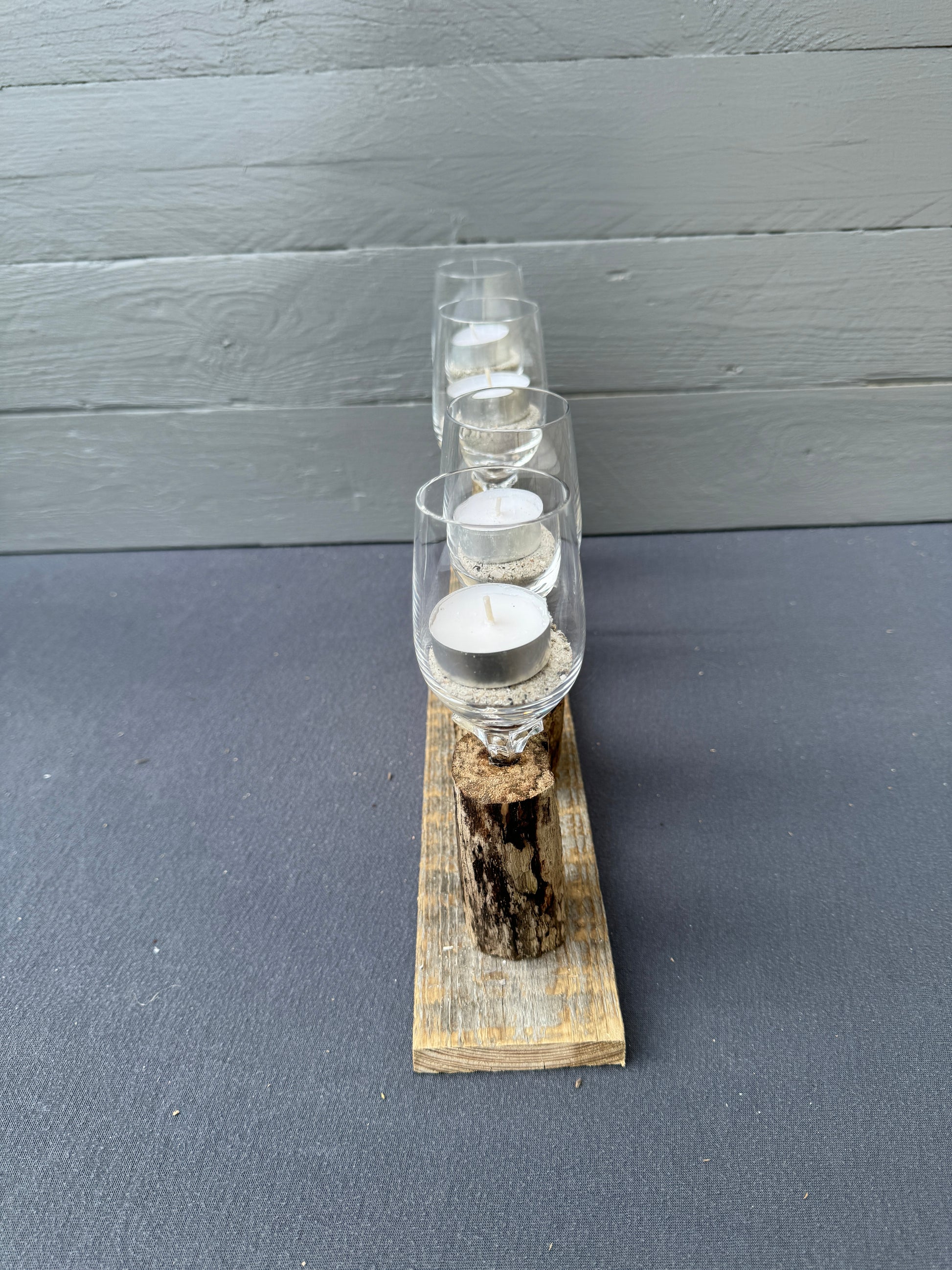 Maritimer Kerzenständer mit Naturmaterialien – Unikat aus Treibholz