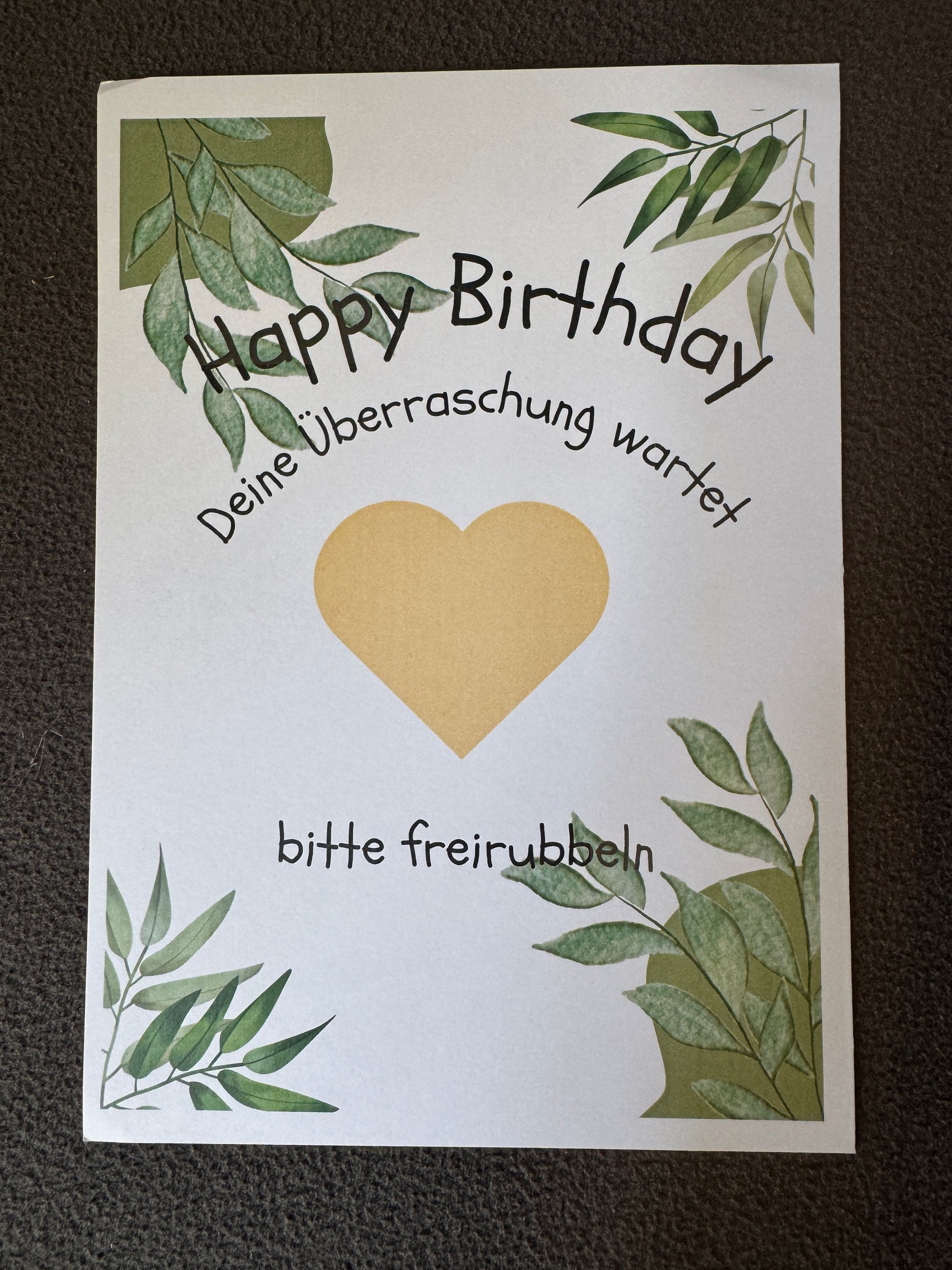 Rubbellos „Happy Birthday“ mit Umschlag