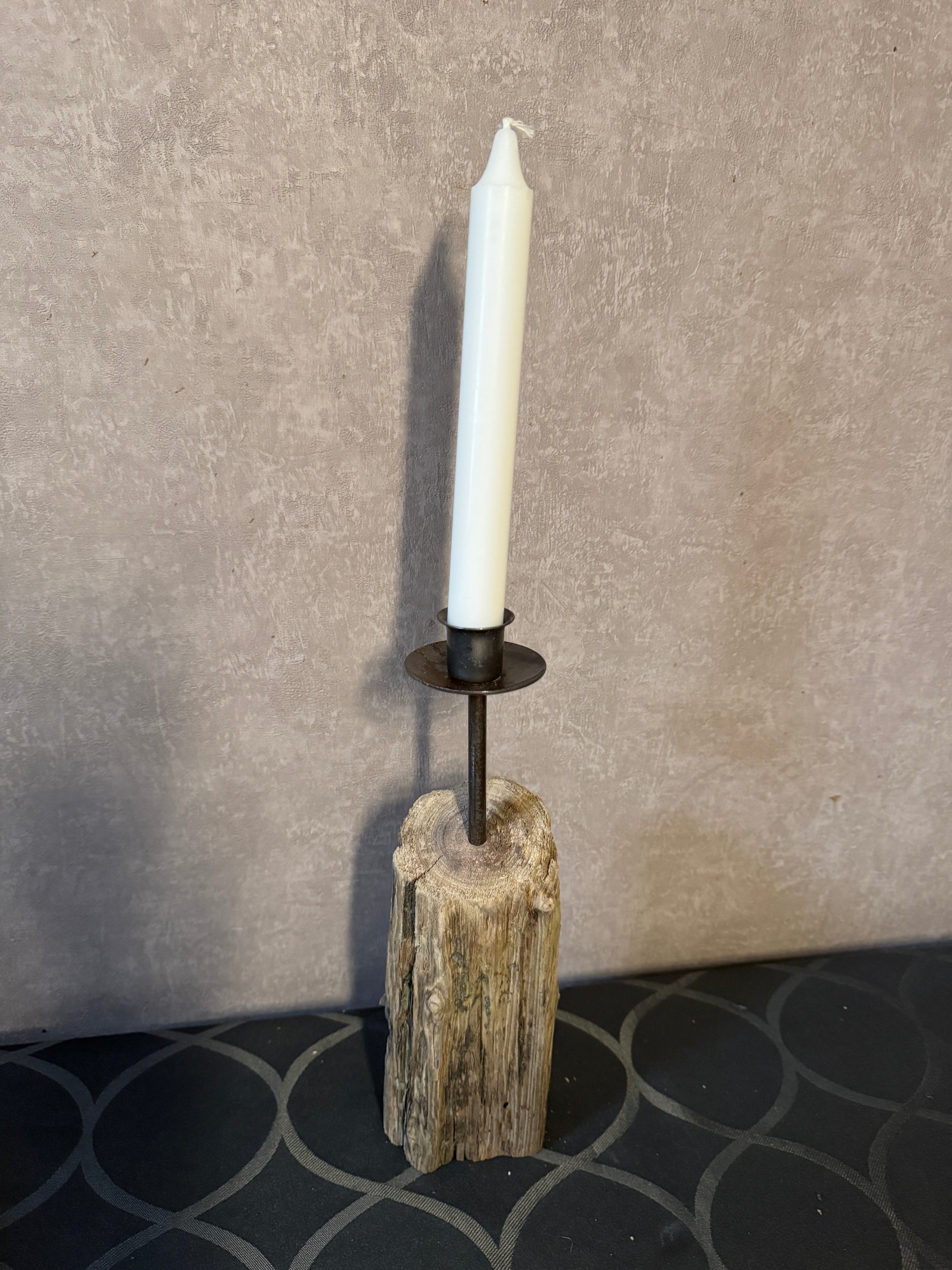 Handgefertigter Treibholz-Kerzenhalter „Dünenlicht Föhr“