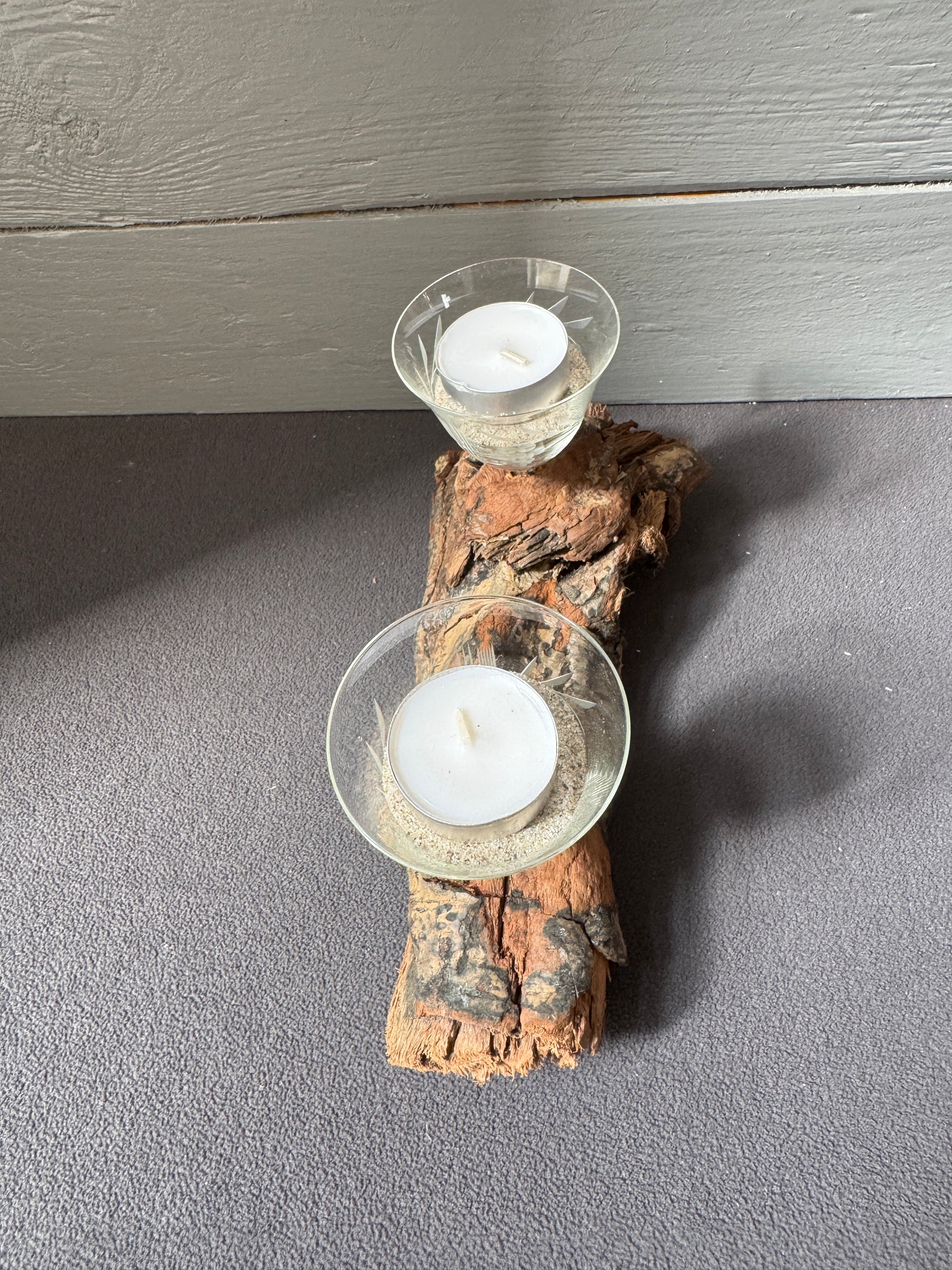 Maritimer Kerzenhalter „Meeresglanz“ aus Treibholz
