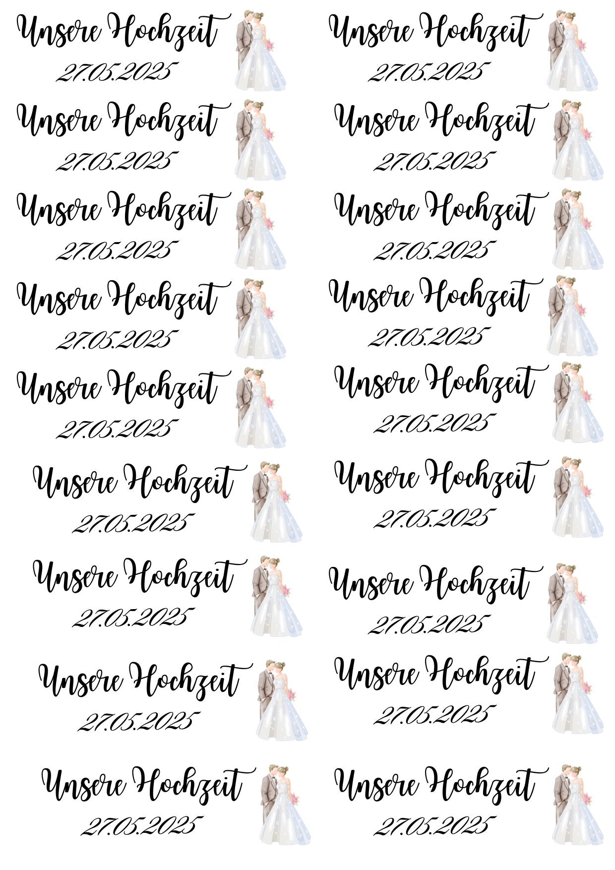 Beispiel für personalisierte Kerzen als Gastgeschenke zur Hochzeit