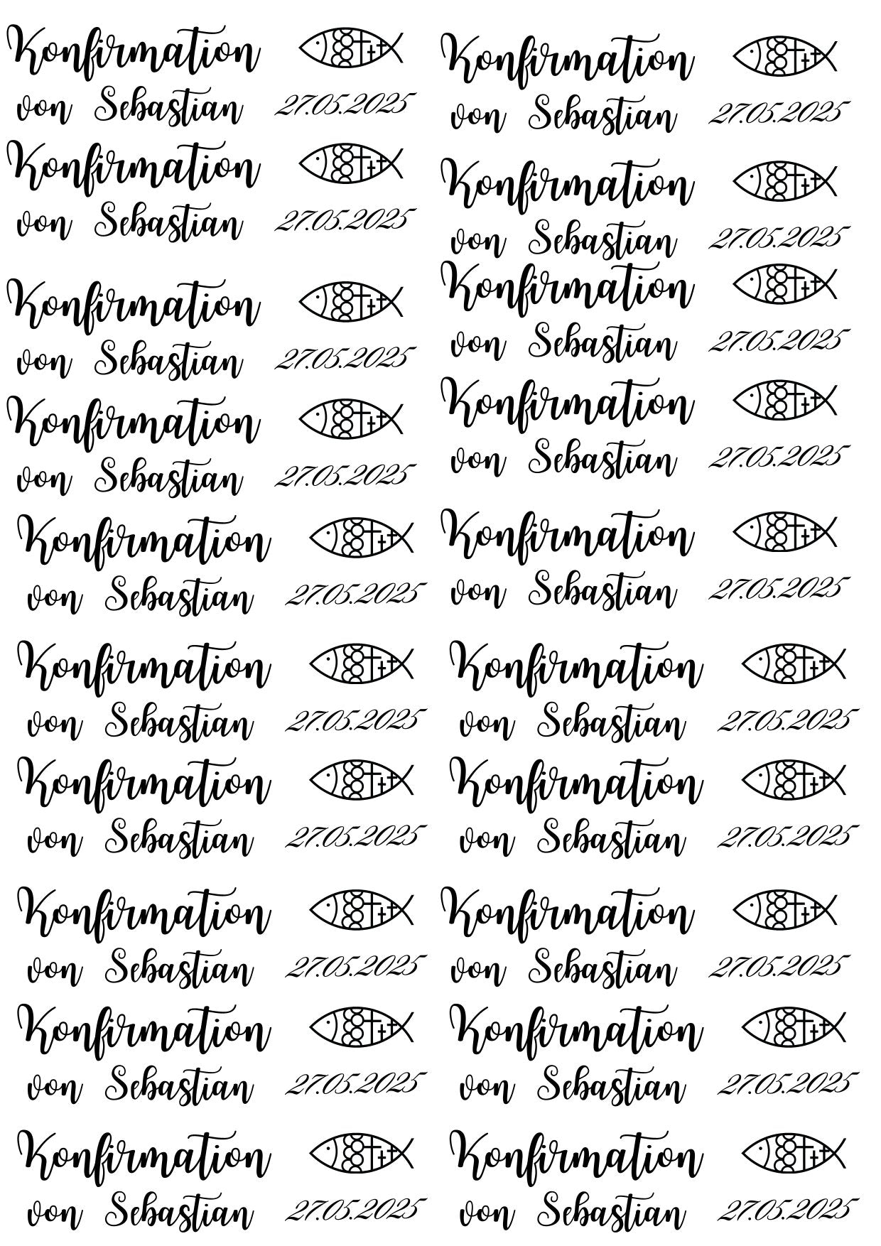 Personalisierte Konfirmationskerze