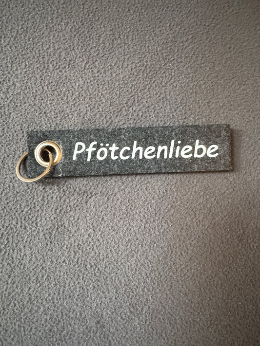 Tierfreunde-Schlüsselanhänger aus Filz „Pfötchenliebe“, handgefertigt.
