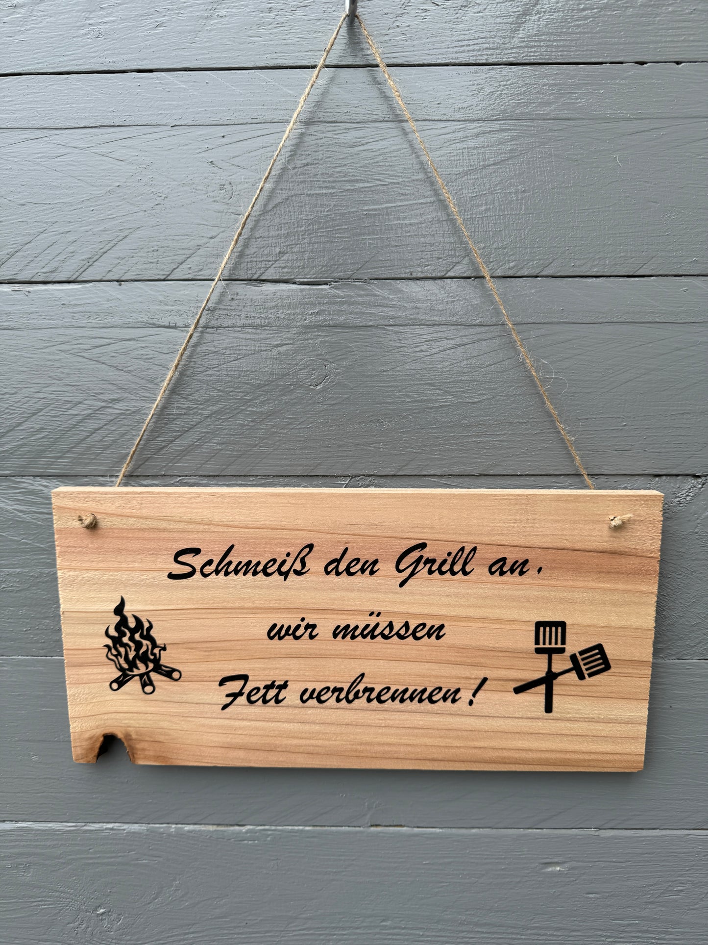 Deko-Schild mit Grillhumor für Terrasse, Garten oder Geschenk