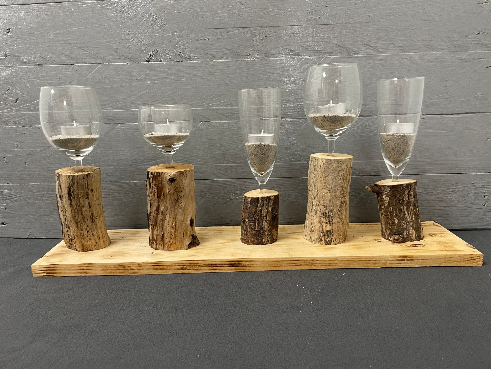 Maritimer Kerzenständer für 5 Teelichter – rustikale Deko