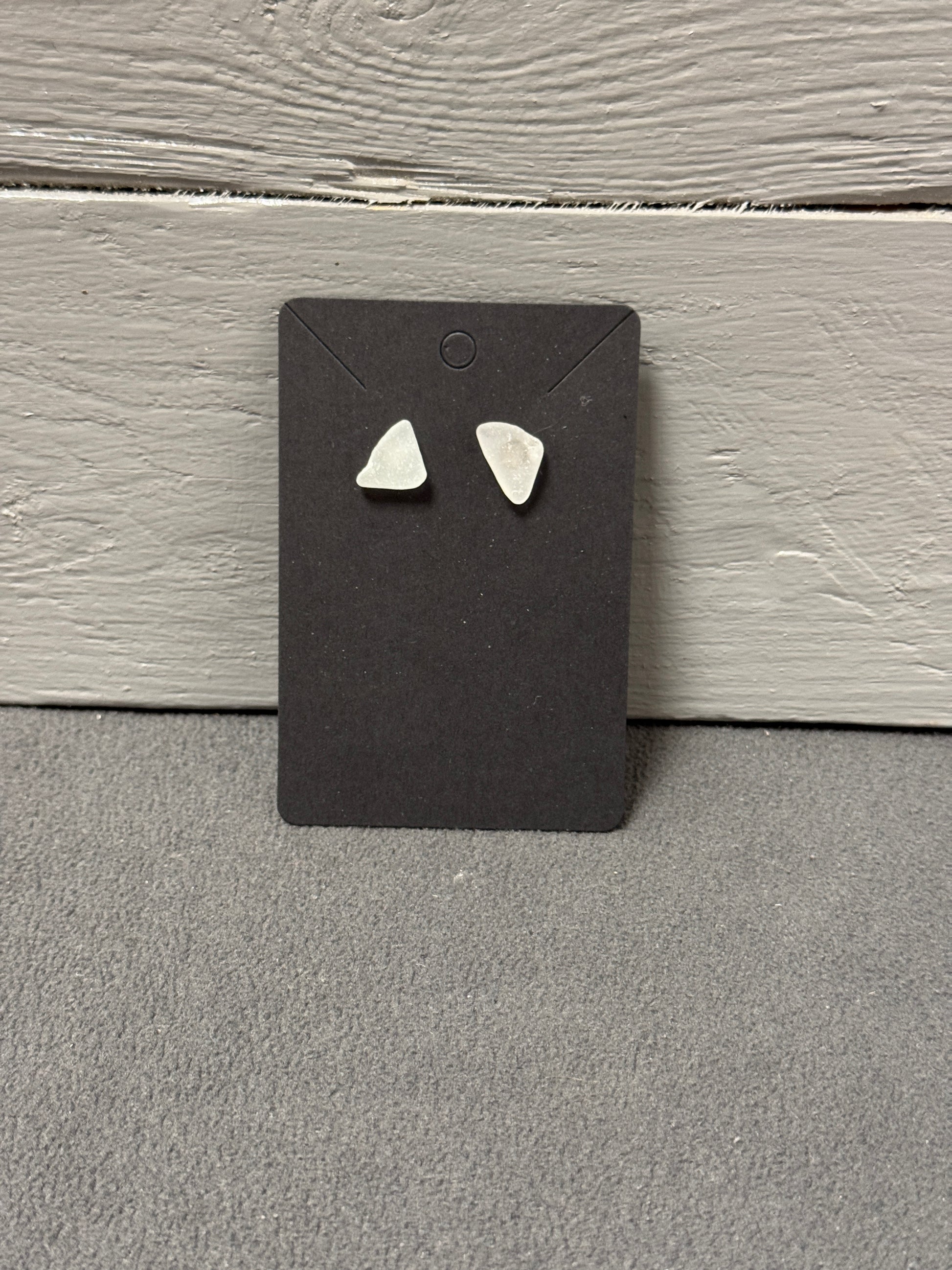 Weiße Meerglas-Ohrringe