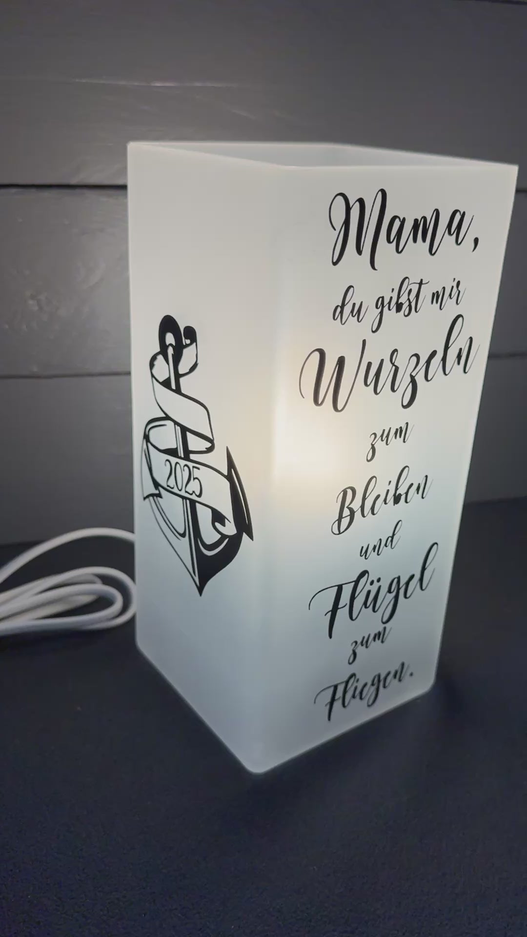 Personalisierbare Geschenk-Lampe für Mutter mit herzlichem Text