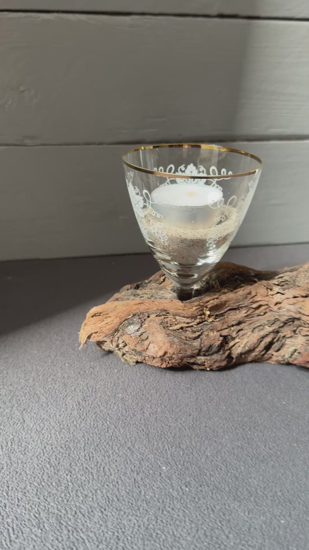 Handgefertigter Kerzenhalter „Küstenfeuer“ aus Treibholz