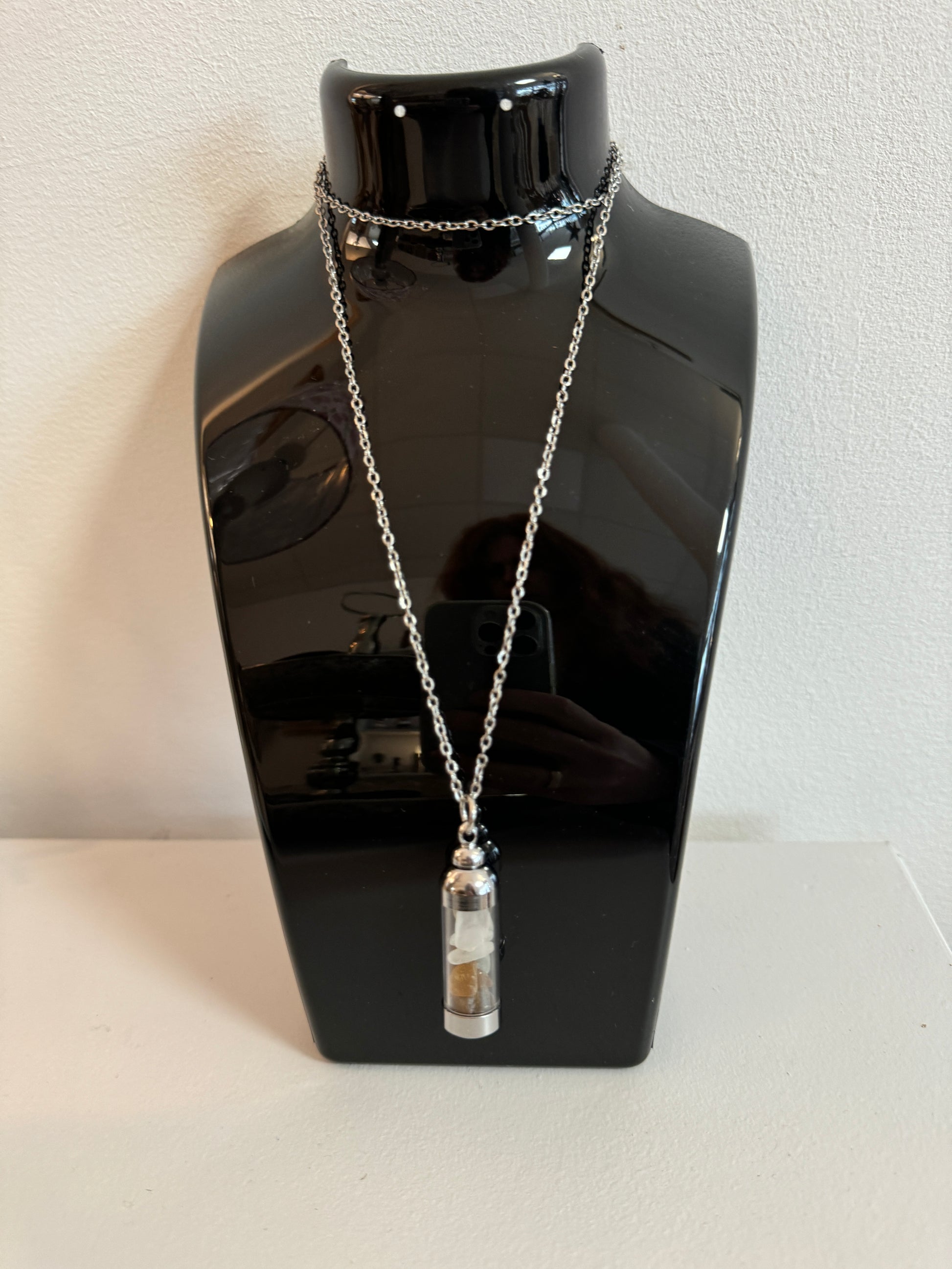 Braun-weißer Meerglas-Anhänger