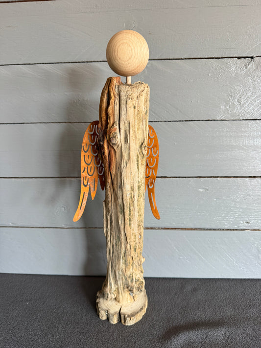 Engel Healiel Treibholz Nordsee Büsum Metallflügel handgefertigt Unikat