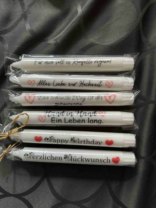 Stabkerzen zum Geburtstag oder Hochzeit