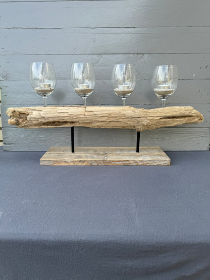 Nachhaltige Weihnachtsdeko „Winterhafen“ – Unikat aus Nordsee-Treibholz