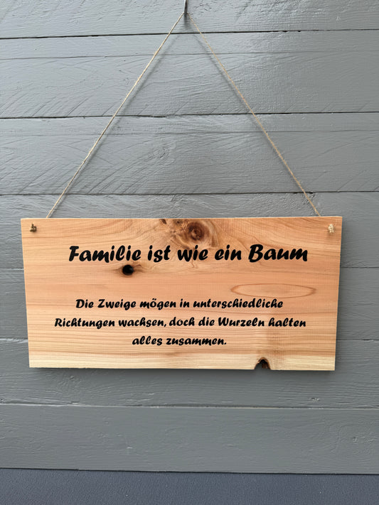 Schild „Familie ist wie ein Baum…“ – Ein liebevolles Symbol für Zusammenhalt und Wurzeln 🌳❤️
