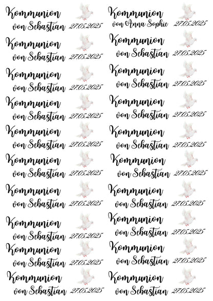 Gastgeschenk Kommunion – Kerze mit individuellem Tattoo