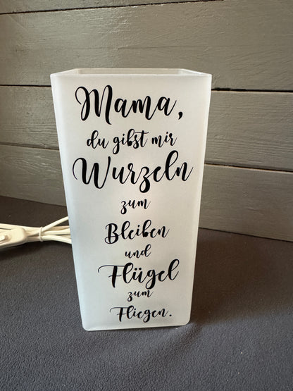 Glaslampe mit Spruch – Liebevolles Geschenk für die beste Mama