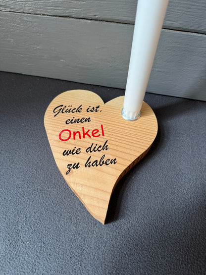 Herz-Kerzenständer aus Holz – handgemachtes Geschenk für Herzensmenschen