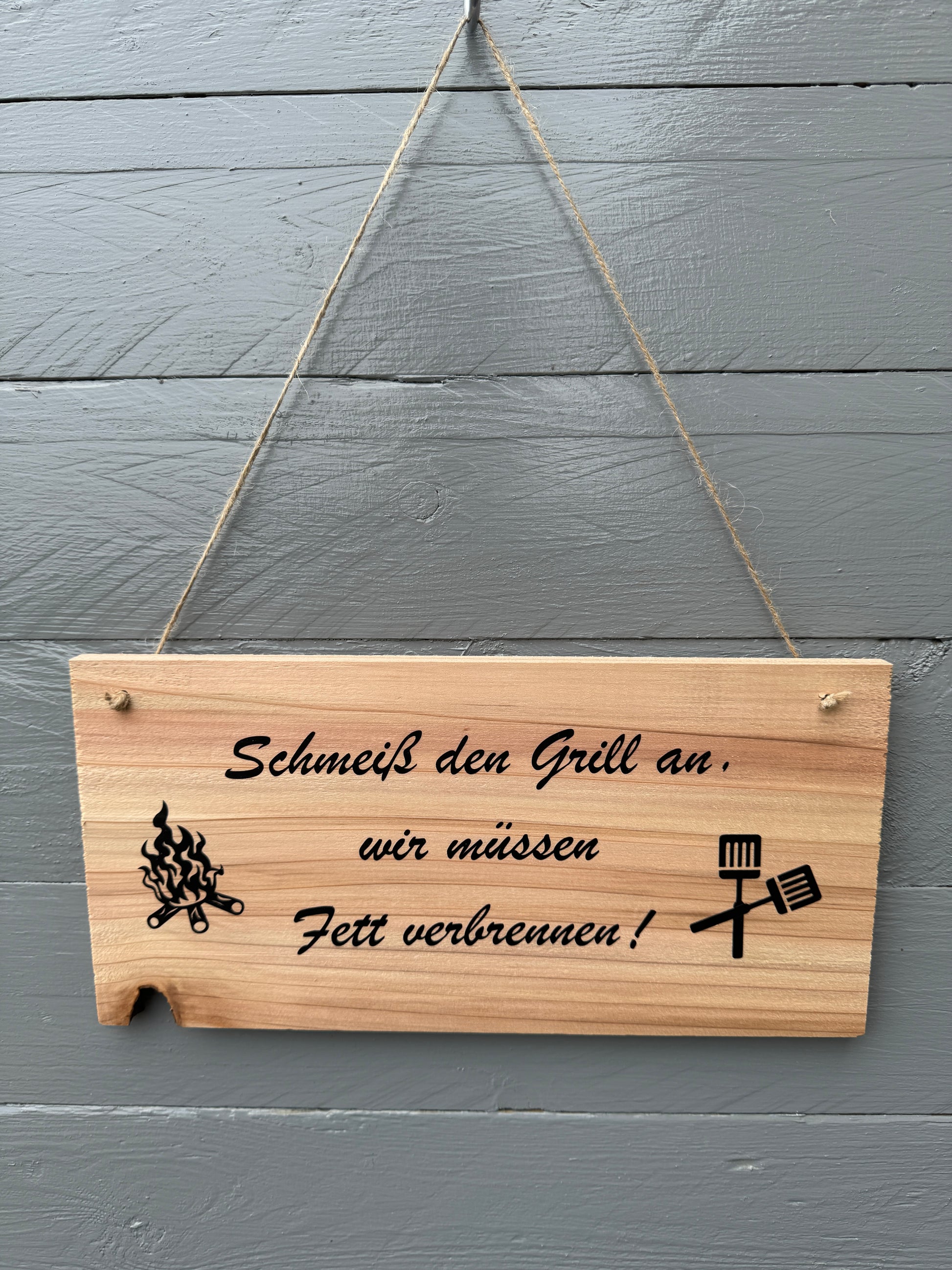 Deko-Schild mit Grillhumor für Terrasse, Garten oder Geschenk