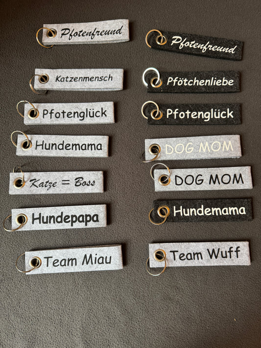 Schlüsselanhänger aus Filz für Tierfreunde