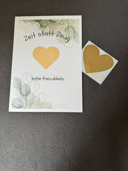 Handgemachtes Rubbellos für persönliche Überraschung
