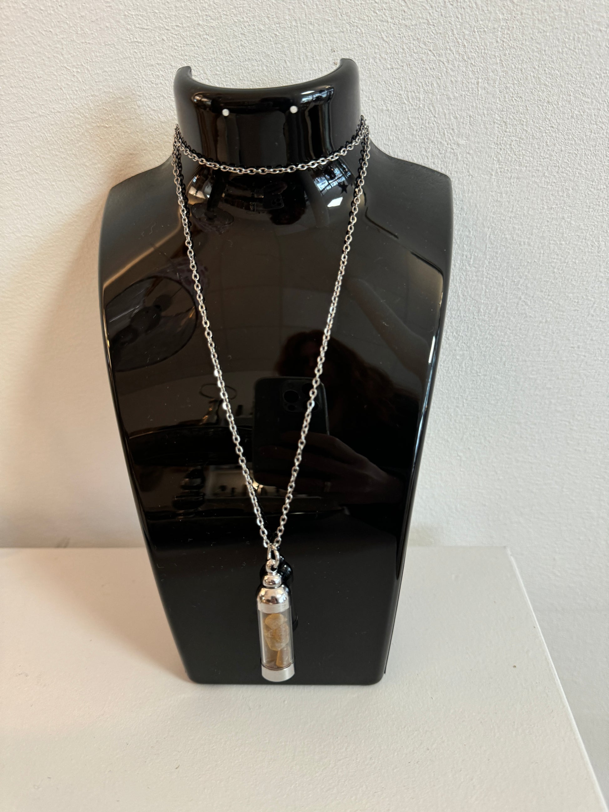 Braune Meerglas-Kette
