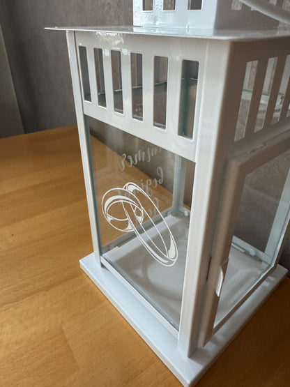 Geschenkidee Hochzeit Laterne mit Ringmotiv