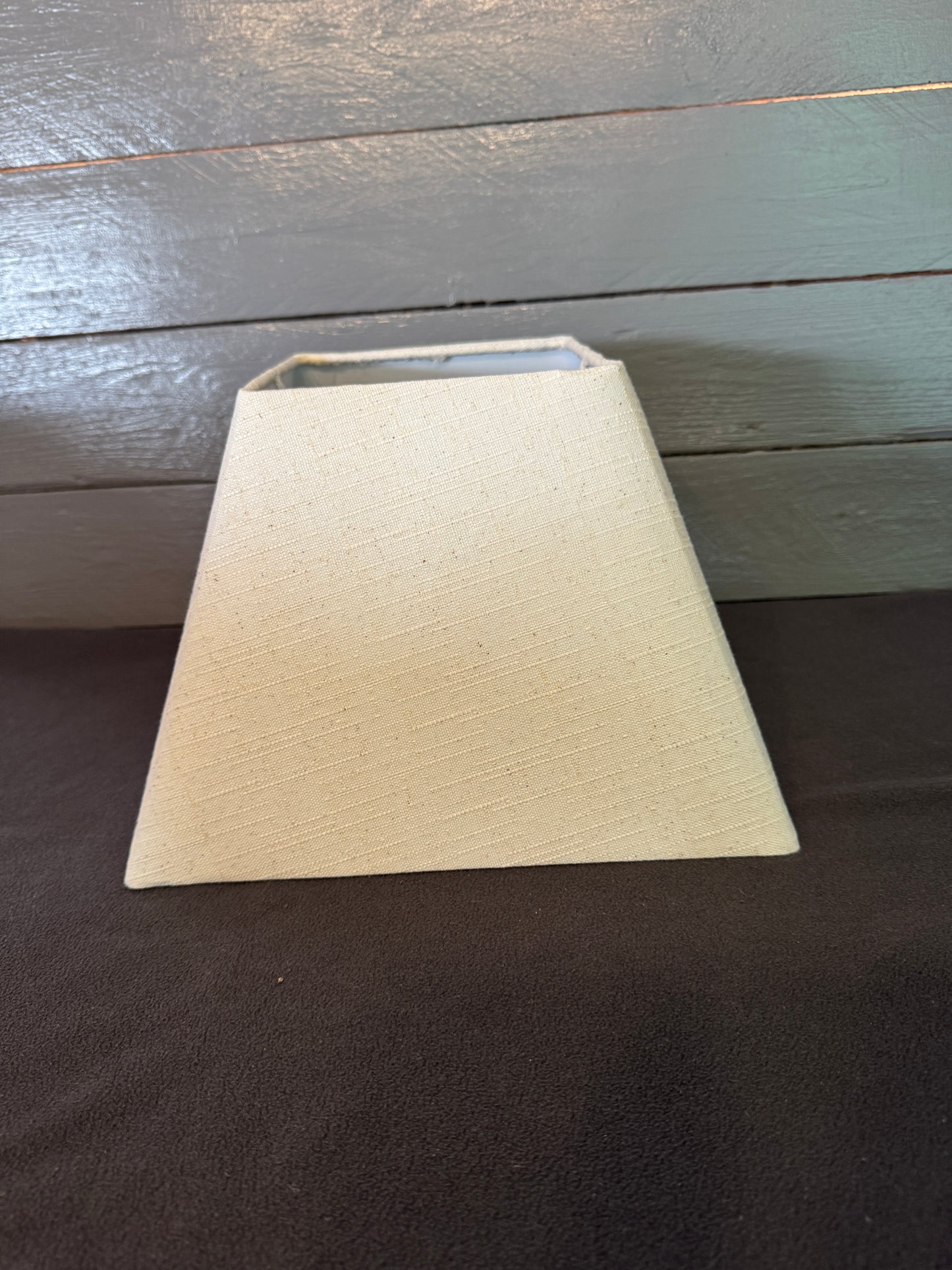 Lampenschirm eckig Beige in natürlicher Optik