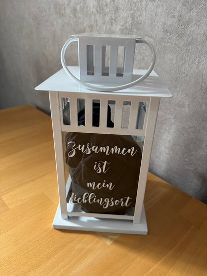 Laterne mit Spruch Zusammen ist mein Lieblingsort