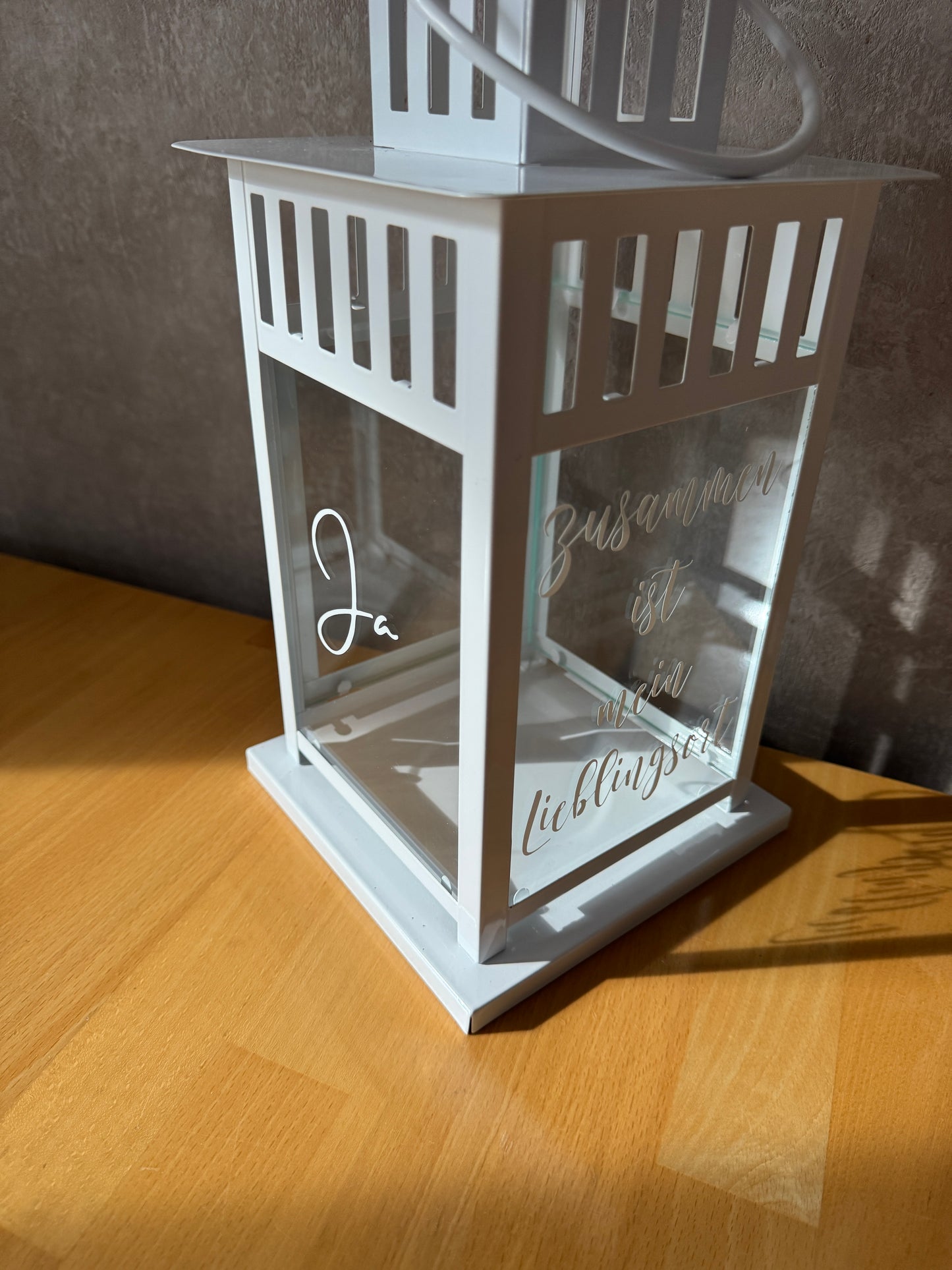 Geschenkidee Hochzeit Laterne mit Spruch