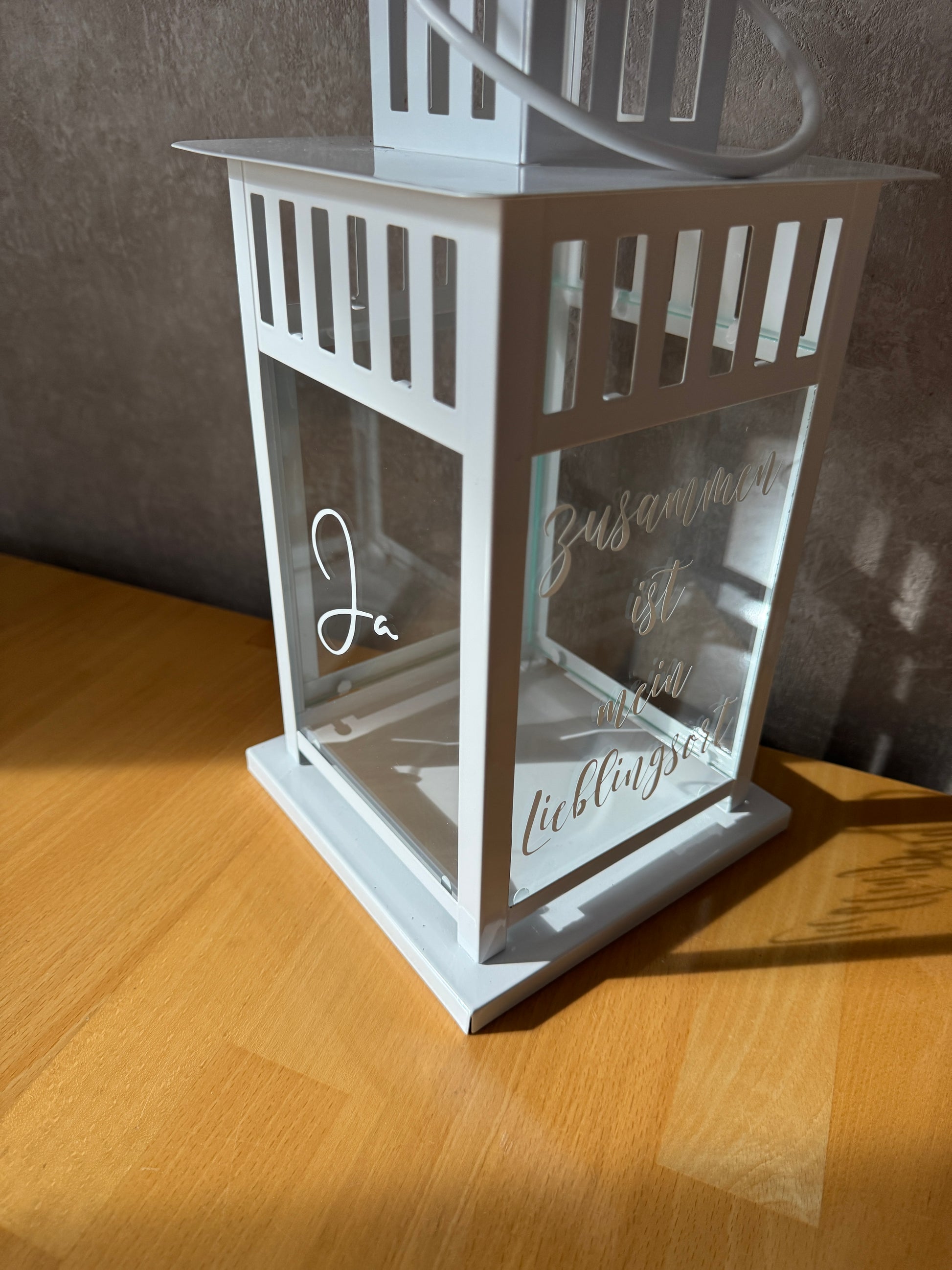 Geschenkidee Hochzeit Laterne mit Spruch