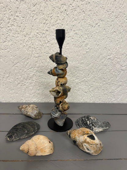 Kerzenständer aus Wellhornschnecken als Küsten-Dekoration
