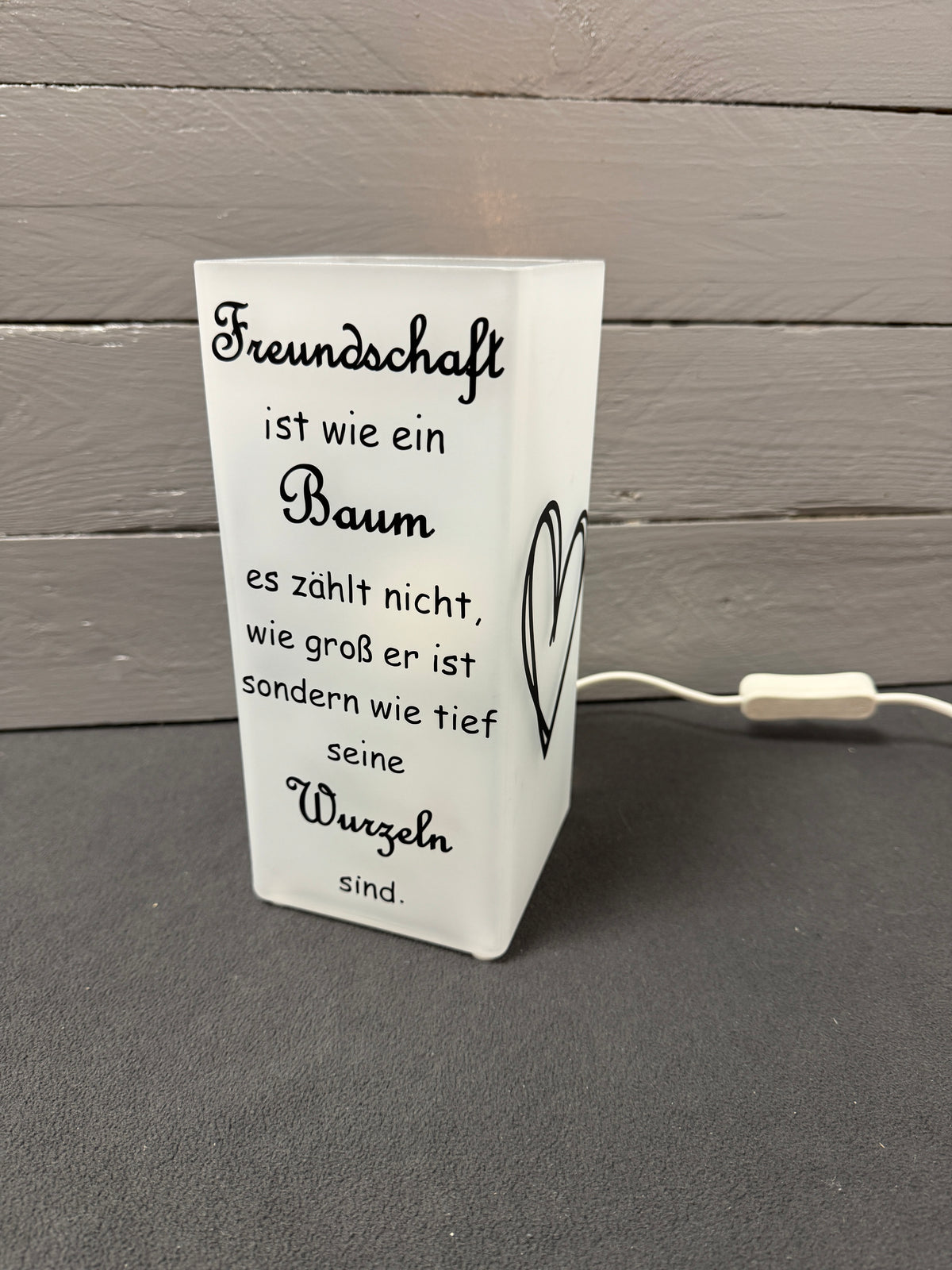 Glaslampe für die beste Freundin.