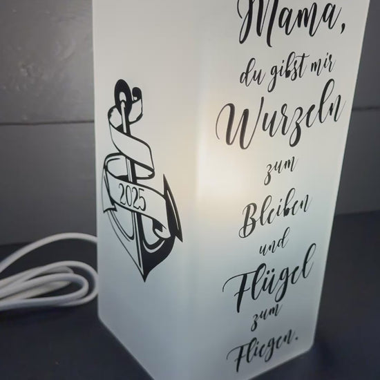 Personalisierbare Geschenk-Lampe für Mutter mit herzlichem Text