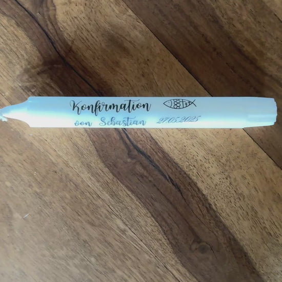 Gastgeschenk zur Konfirmation – personalisierte Kerze