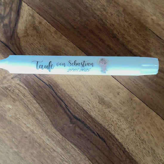 Gastgeschenke zur Taufe mit liebevoll gestalteten Kerzen