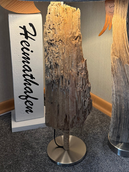 Treibholzlampe Ostseelicht Muschelfund ohne Lampenschirm 
