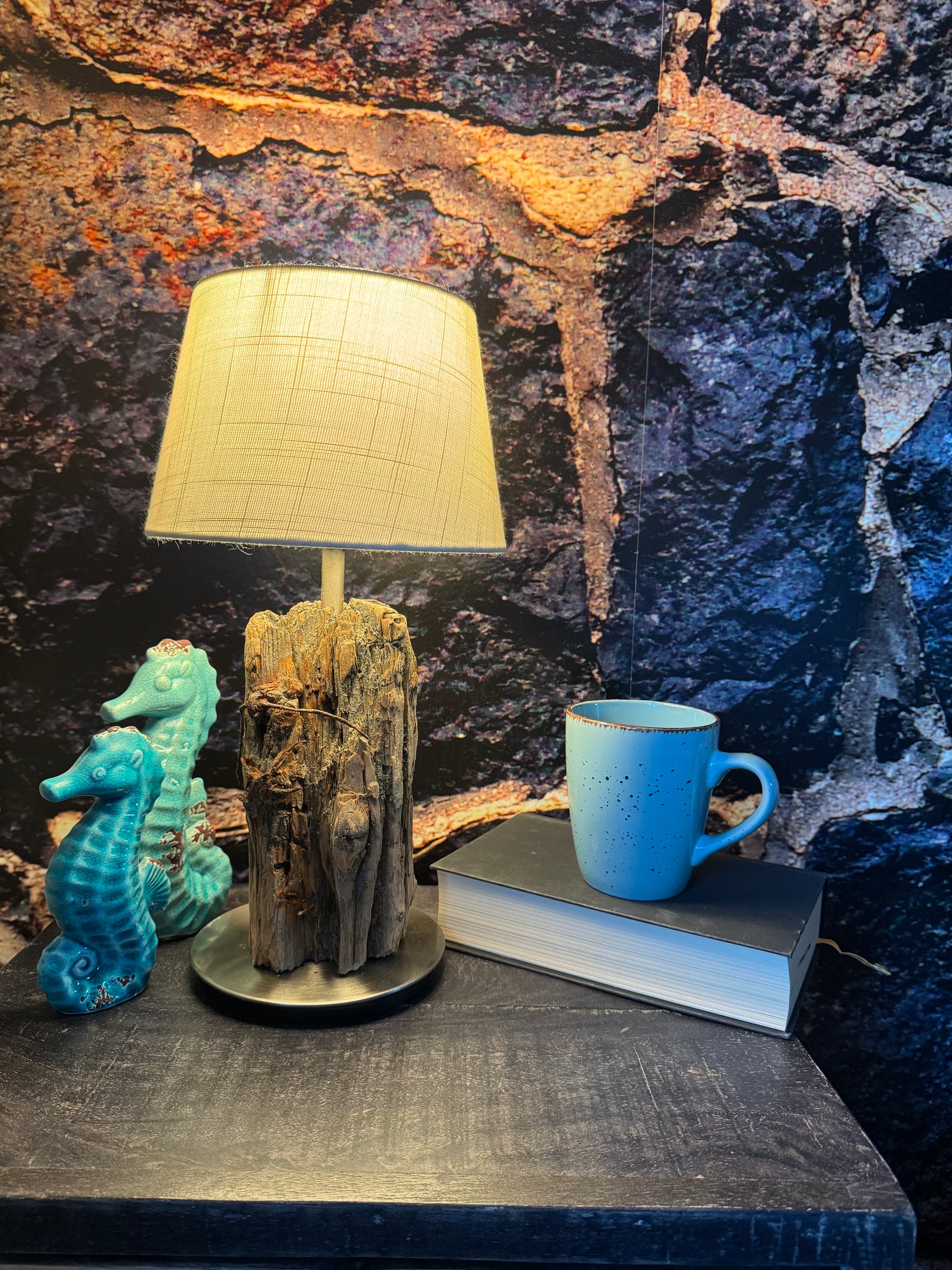 Treibholzlampe aus Friedrichskoog an der Nordsee